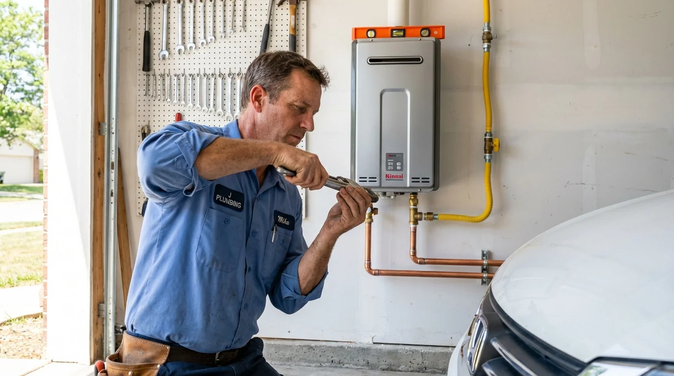 Tankless water heater installation by a Johns Plumbing LLC plumber in Eastham